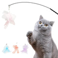 Suction Cup Bell Cat Stick Pet Toy Long Steel Wire Feather Bird Funny Stick Teaser Feather Cat Toy Cat Feather Toy
