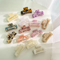 Hot Selling Custom Your LOGO SIZE Floral Square Tortoiseshell Eco Friendly Acetate Claw Clips for Women Thick Hair