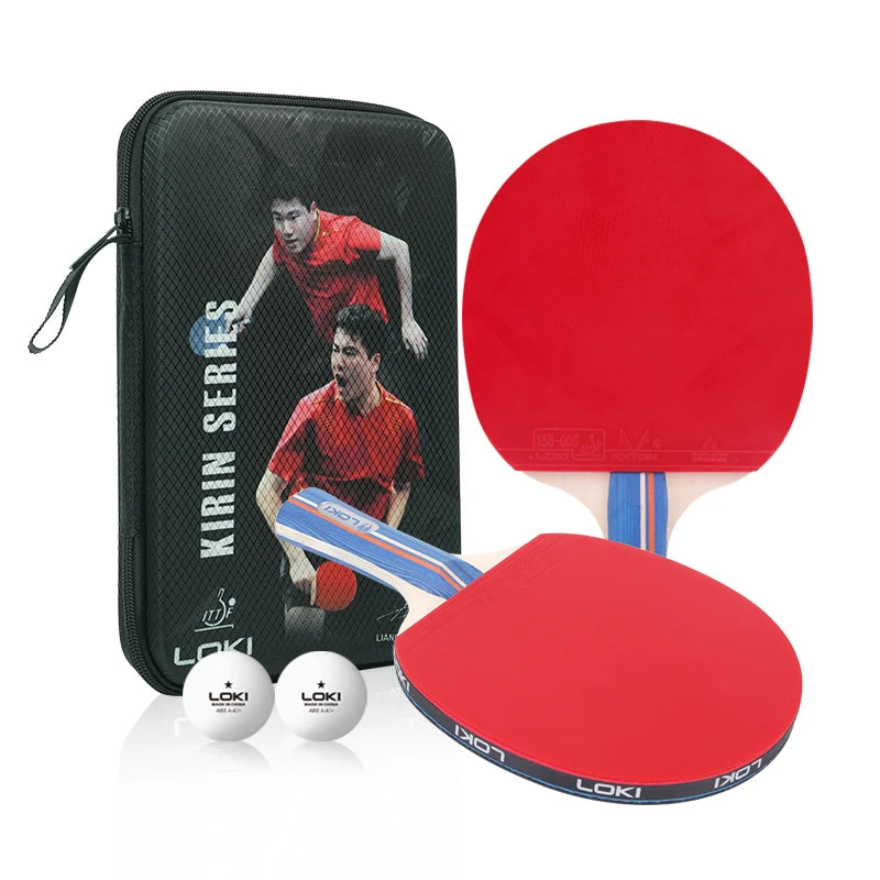 High Rated Loki K3000 Ping Pong Racket Portable 2 Pcs Table Tennis Racket Set with Great Control for Beginners MegaBDM
