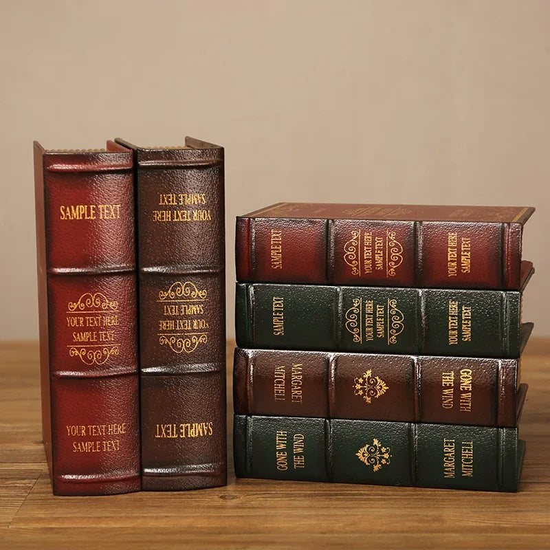 2023 New Vintage Wooden Simulation Book Home Decoration Storage Box Wood Crafts