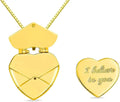 Personalized Customized Logo Heart Envelope Pendant Necklace Love Letter Necklace With Secret Message Mothers Gift for Her