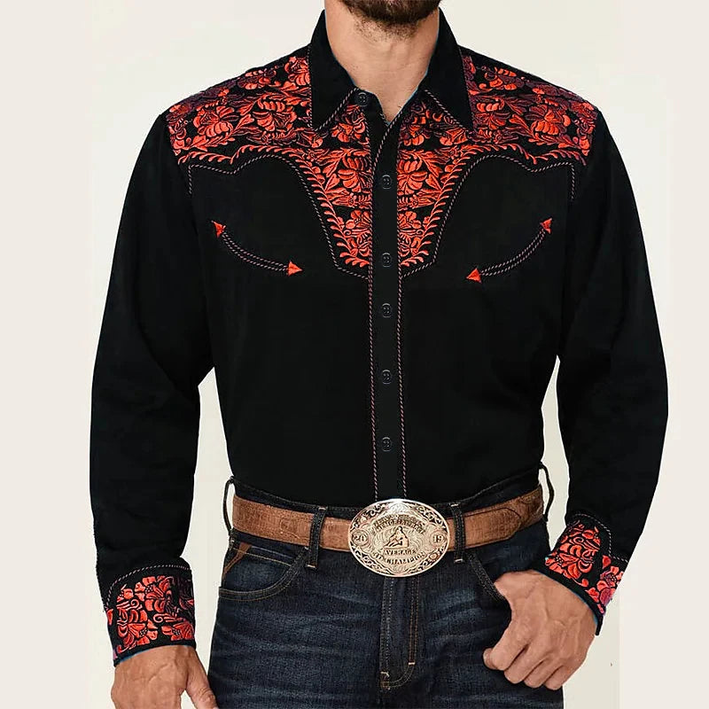 Premium Spring Autumn Fashion Creative Men's Cardigan Plus Size Shirt Lapel Button Down Shirt Casual Western Print Tops