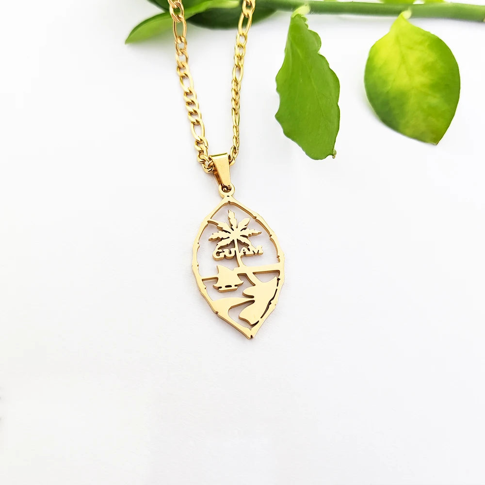 Guam Necklace Joyas Acero Inoxidable Guam Jewelry Sets 14k Gold Joyeria Fina De Acero Inoxidable De China Bijoux Accessories
