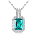 Daidan Sliver Necklace 925 Sterling Silver Gold Plated Luxury Zircon Pendant Emerald Green Fine Jewelry Necklaces