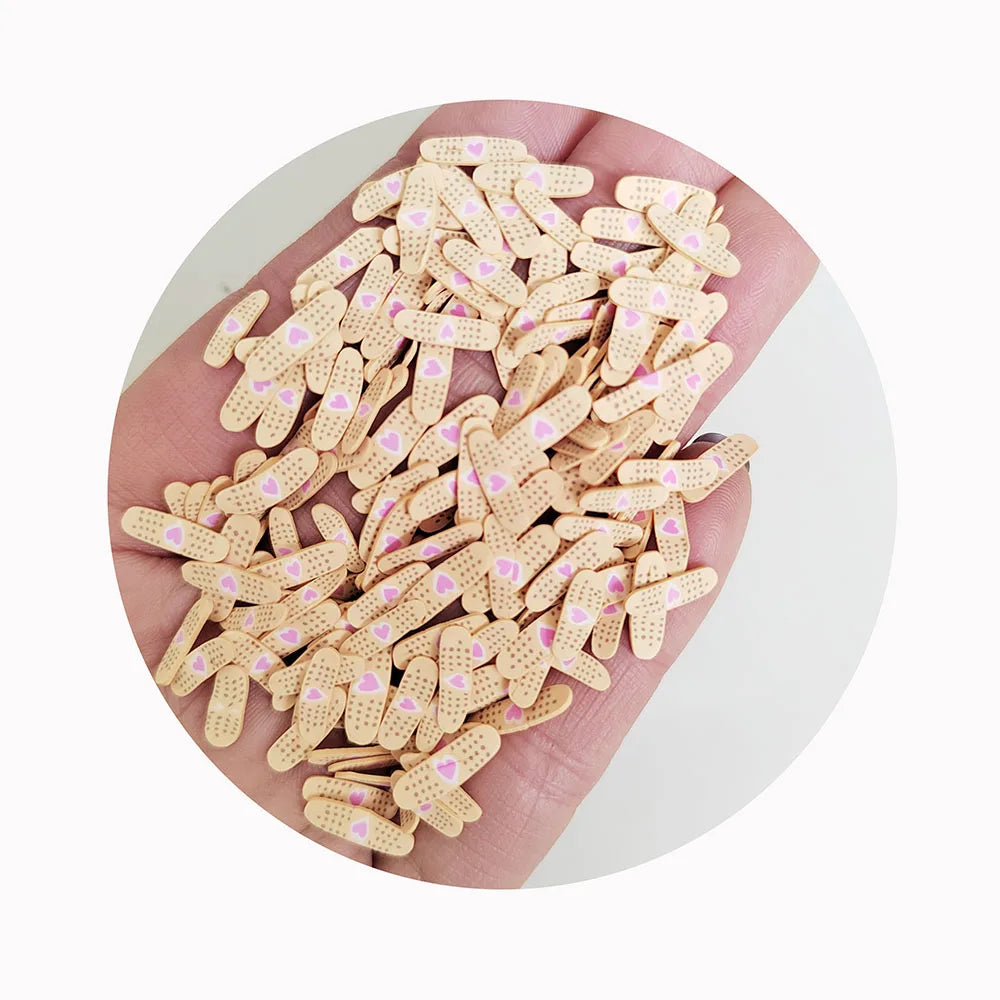 500g Sweet Pink Hearts Handmade Polymer Clay Slices Crystal Mud Slime Clay Sprinkles for Filling DIY Nail Art Decor