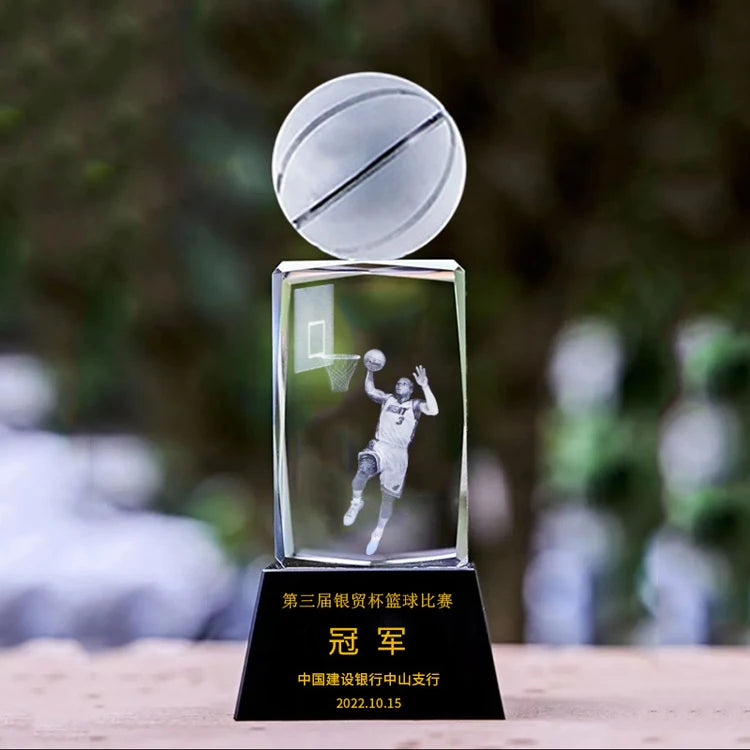 Professional Custom Crystal Block 3d Laser Crystal Trophy Baseball Trophy Awards