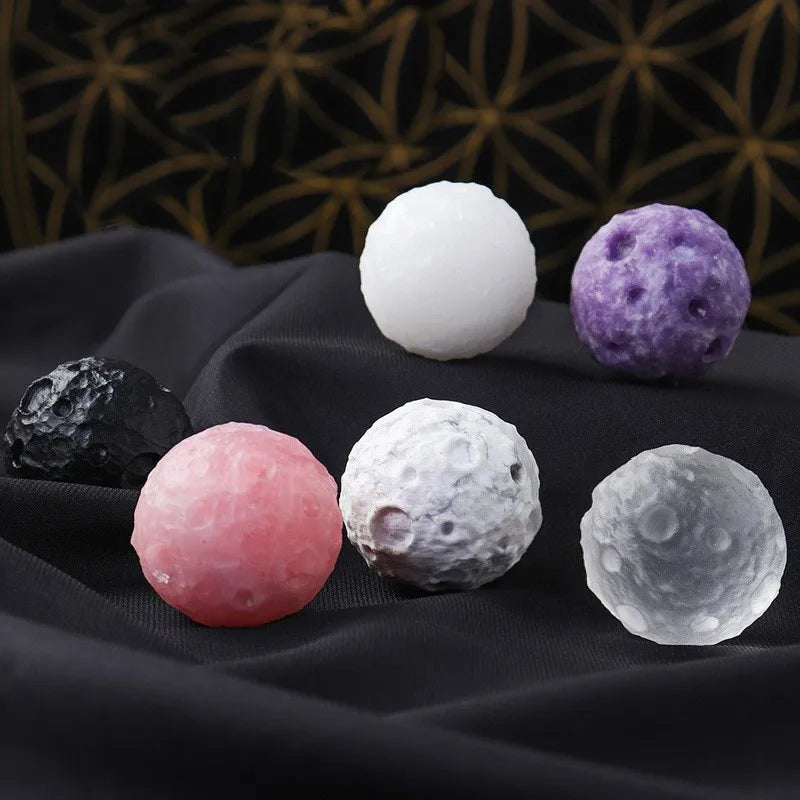 New Arrival Hand Carved Rose Quartz Sphere Natural Moon Carving Healing Gemstone Craft Polished with Crystal Techniques