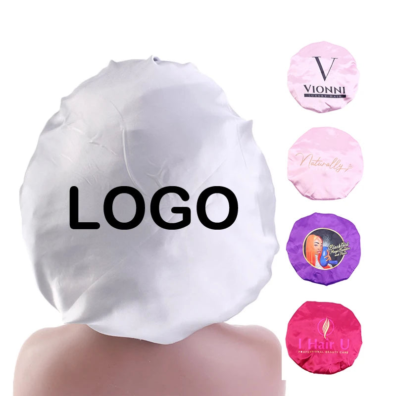 Low Moq Free Mock up Designer Custom Bonnets and Satin Wraps