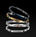 Wholesale Men Ceramic Bracelet Stainless Steel Gold Plated Jewelry with Zircon