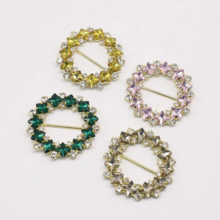 JFRBO15 Gorgeous Lady Diamond Rhinestone Chain Acrylic Bikini Buckle Shoe Buckle Rhinestone Belt Buckle