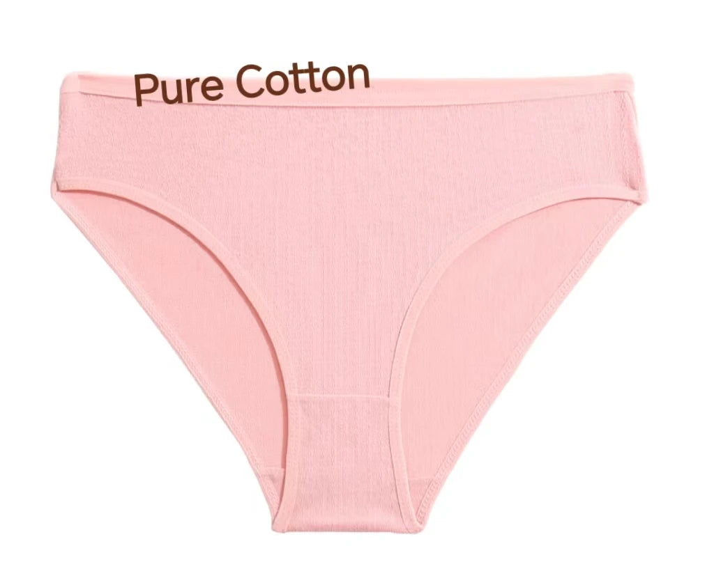 Women Low-Rise Underwear Breathable Skin Friendly Natural Cotton Fabric Panties Simple and Elegant MegaBDM