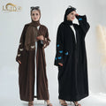 Loriya Latest Islamic Clothing Nida Black Abaya Dubai Designs Abaya Women Muslim Dress Cardigan With Butterfly Modest Abaya