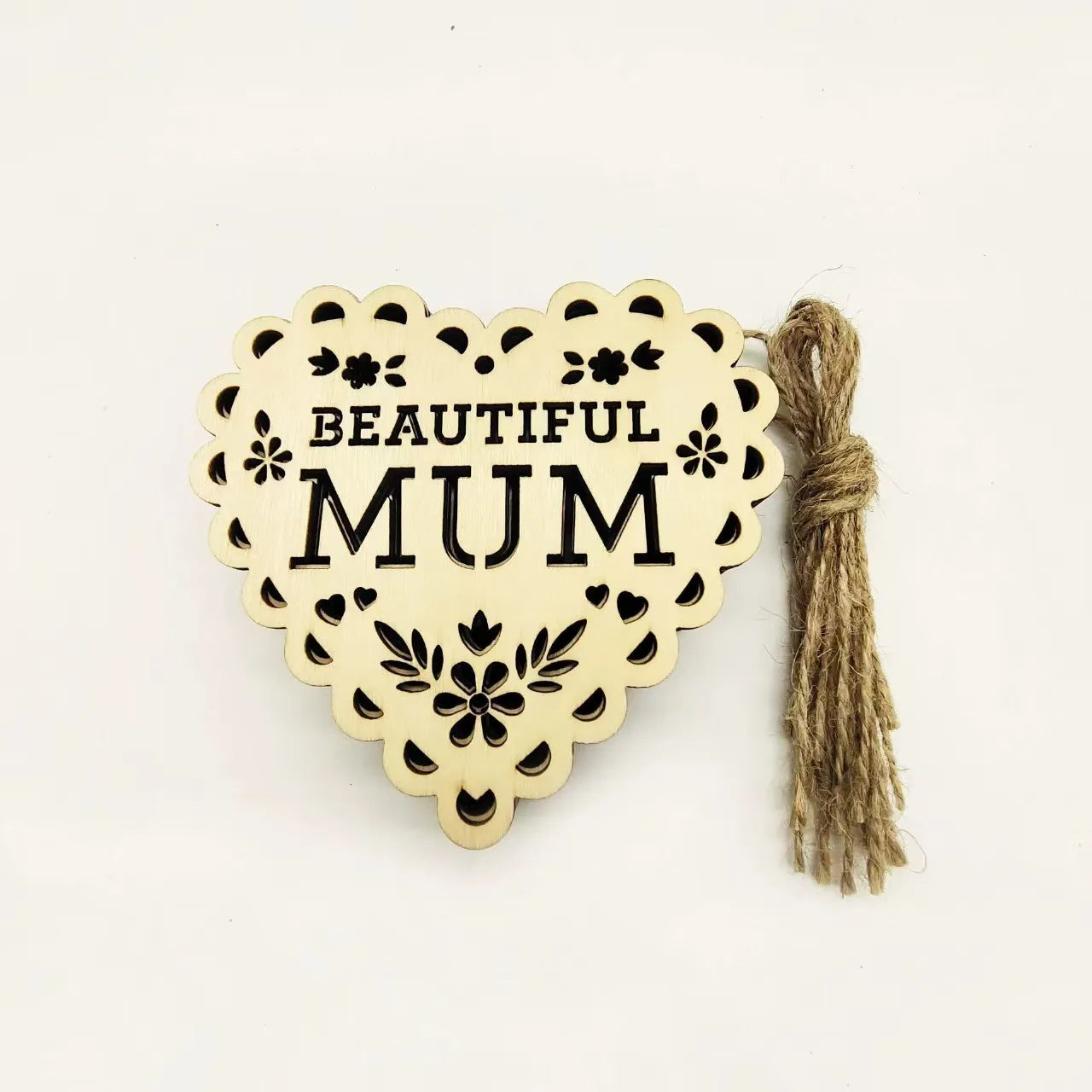 Tailai Mom Unfinished Wood Craft Mother Day Wooden Ornaments to Paint DIY Blank Mom Signs for Birthday Party Decoration