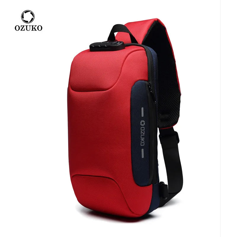 Ozuko 9223 Ny Custom Crossbody Bag Crossbody Men Messenger Bags for Man Sport Silicon Sling Bag Shoulder