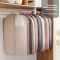 Cationic 3D Dustcover Waterproof Moisture-Proof Reusable Woven Hanging Garment Bag Coat Suit Cover for Home Clothing