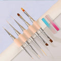 2024 New Popular Double End Colorful Brush Cat Tongue Line Painting Flat Round Angled UV Gel Nail Brush Manufacturer Nylon Brush