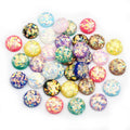 40pcs/lot 12mm Built-in Gold Color Metal Foil Flatback Resin Cabochons Cameo for DIY Jewelry Making Supplies