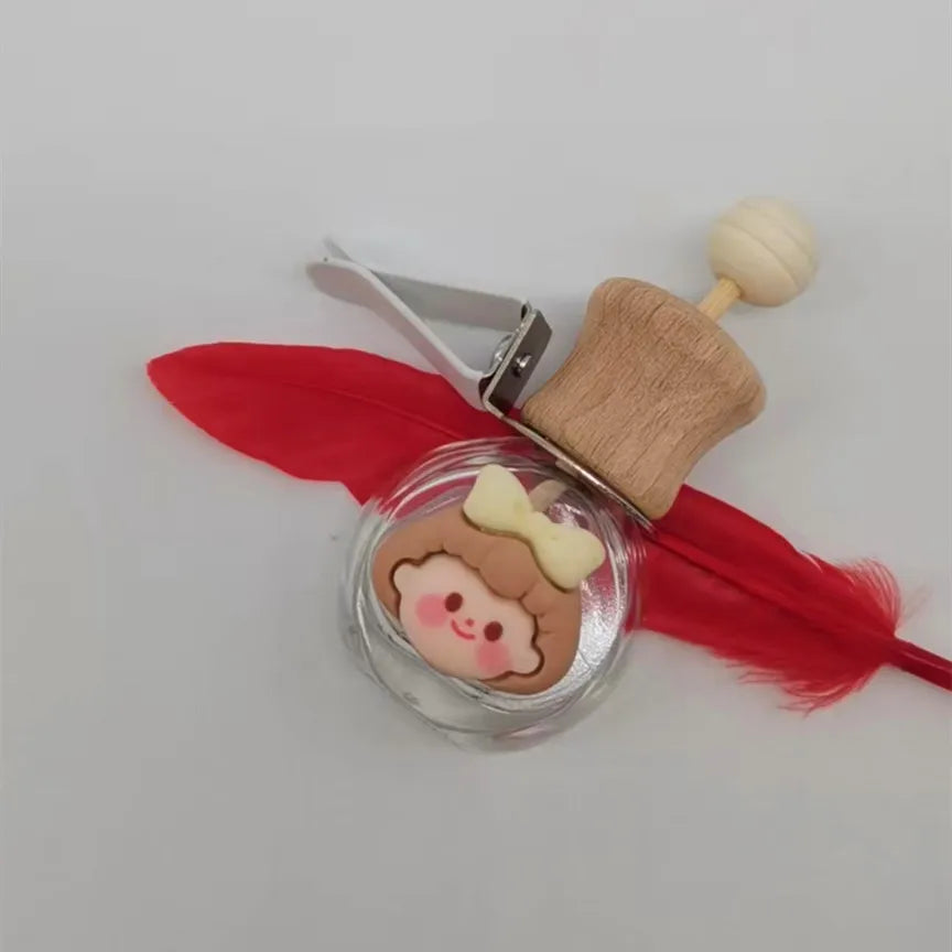 Wooden Car Perfume Glass Bottle Air Outlet Freshener Diffuser Bottle 8ml glass perfume diffuser bottle
