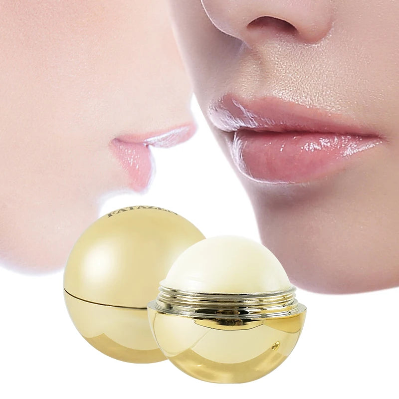 Private Logo Organic Korean Skin Care Beauty Vegan Moisturizing Round Best Lip Balm Ball Golden Silver Natural Lip Balm Custom