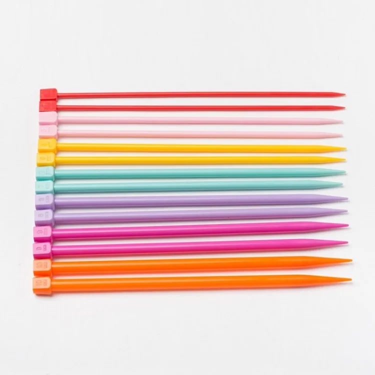Wholesale Candy Color 4.0mm-10.0mm 25cm Long DIY Crochet Hooks Knitting Needles Set Weave Craft Plastic Point Knitting Needle