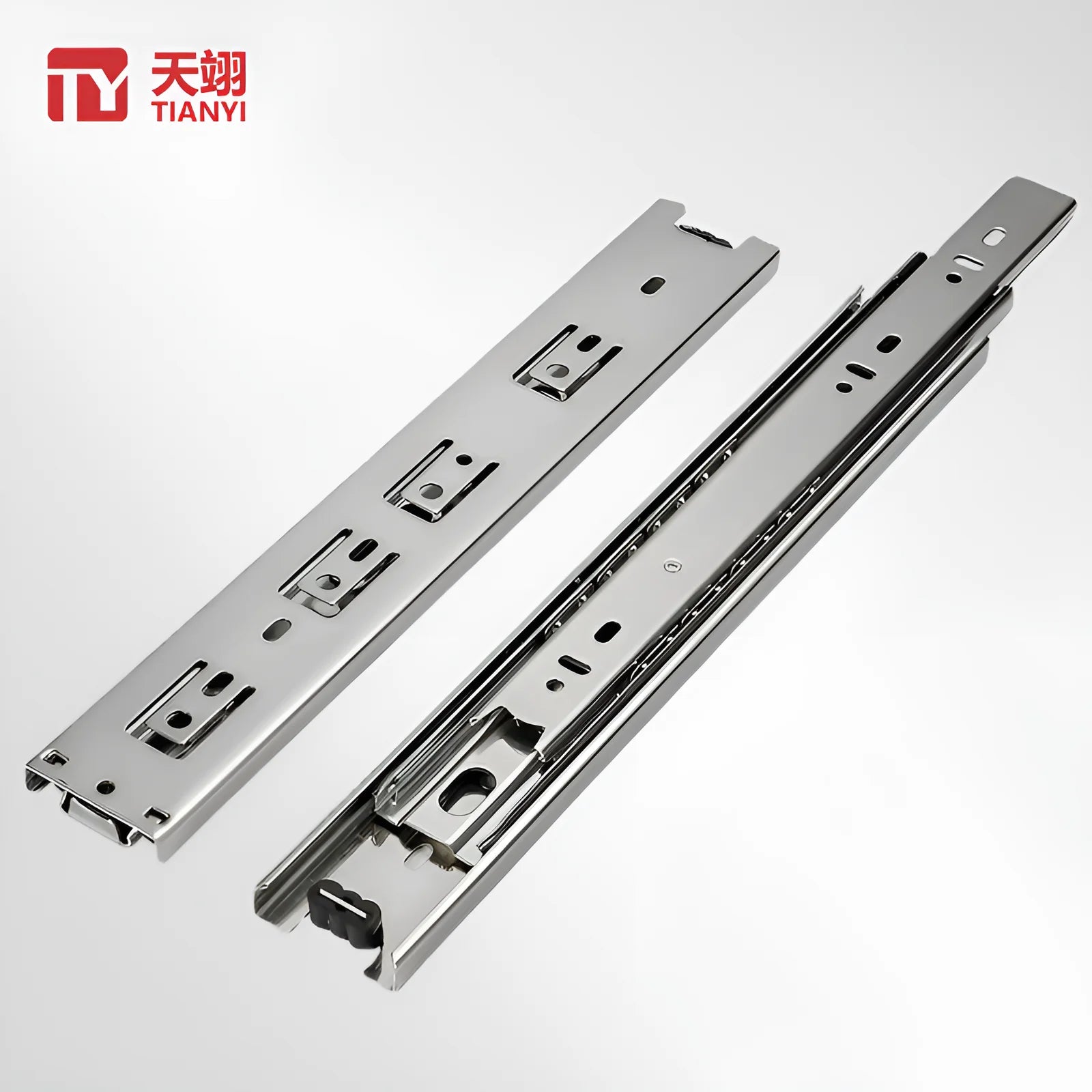 TIANYI Cabinet Furniture HardwareTelescopic Channels Ball Bearing Slide Drawer Guides Stainless Steel Soft Close Drawer Slides
