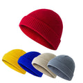 Manufacturer Wholesale Custom Gorras Cuffed Knit Hat Winter Warm Pure Color Landlord Hat Melon Skin Beanie Knitted Hat