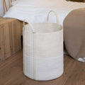 KUYUE cotton rope woven basketcotton rope handle foldable clothes storage basket collapsible laundry organizer MegaBDM