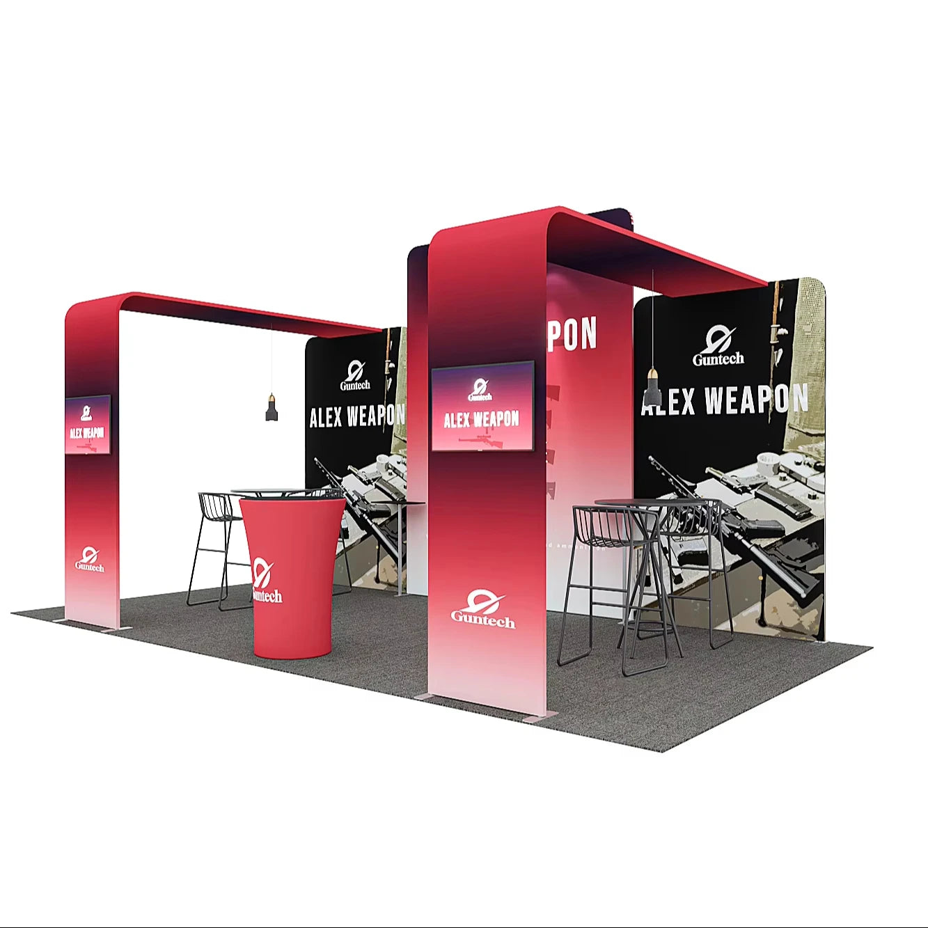 Custom 10x20FT Aluminium Framed Portable Trade Show Stand Stretch Backdrops for Display & Exhibition for Trade Show Booths