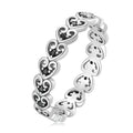 Factory 925 Sterling Silver Vintage Heart Shape Rings for Women Black CZ Lovely Hollow Ring Girl Wedding Jewelry Gift SCR882