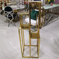 Luckygoods Creativity Design Gold Color Stainless Steel Multistep Flower Stand for Wedding Decoration BXG210511-11