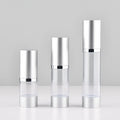 Empty Matte Silver Plastic Spray Lotion Airless Pump Bottle 15ml 30ml 50ml Facial Cream Cosmetic Packaging