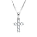 Men's Women's Faithful Charm 925 Silver Certified 3mm Moissanite Choker Christian Cross Certified Christian Moissanite Necklaces