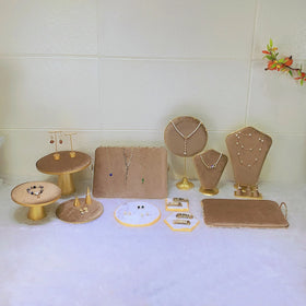 Jewelry Display Stand Rack Holder Tabletop Mannequin Necklace Ring Jewellery Display Velvet Luxury Jewelry Display Stand Set