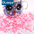 Oleeya Wholesale Packs Mix Resin Rhinestone Pearls Clothing Decorations Glitter Nail Gems Glue on Flatback Decorations for DIY