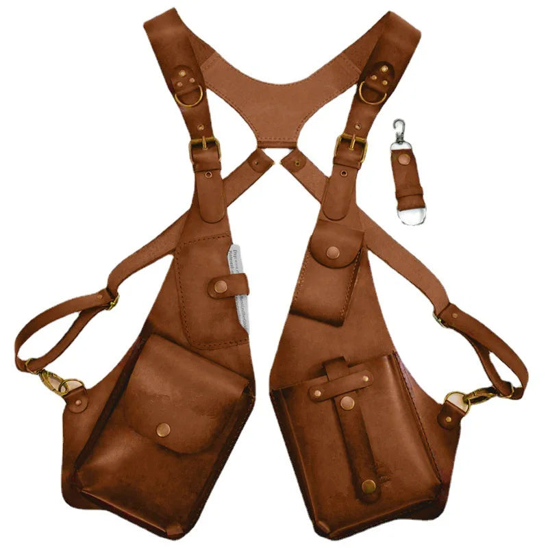 Men Pirate Knight Medieval Retro Steampunk Shoulder Strap Bag Vintage Women Pu Leather Wallet Purse Backpack Cosplay Costumes