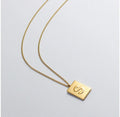 S Letter Super Stainless Steel Rectangle Square Shape Pendant Necklace MegaBDM