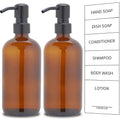 Longan 16oz 500ml Boston Round Glass Bottle With 304 Stainless Steel Lotion Pump Glass Bottle Shampoo Soap Dispenser