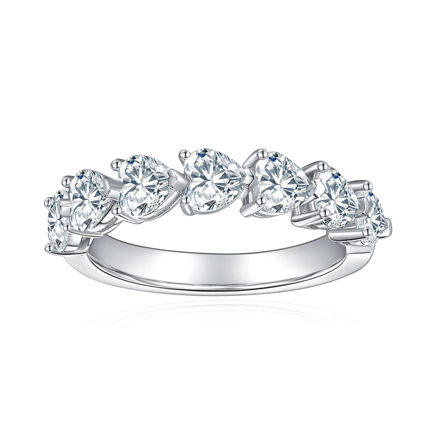 Moissanite Ring Silver 18K Gold Plated Finger Heart 4x4mm Moissanite Finger Ring