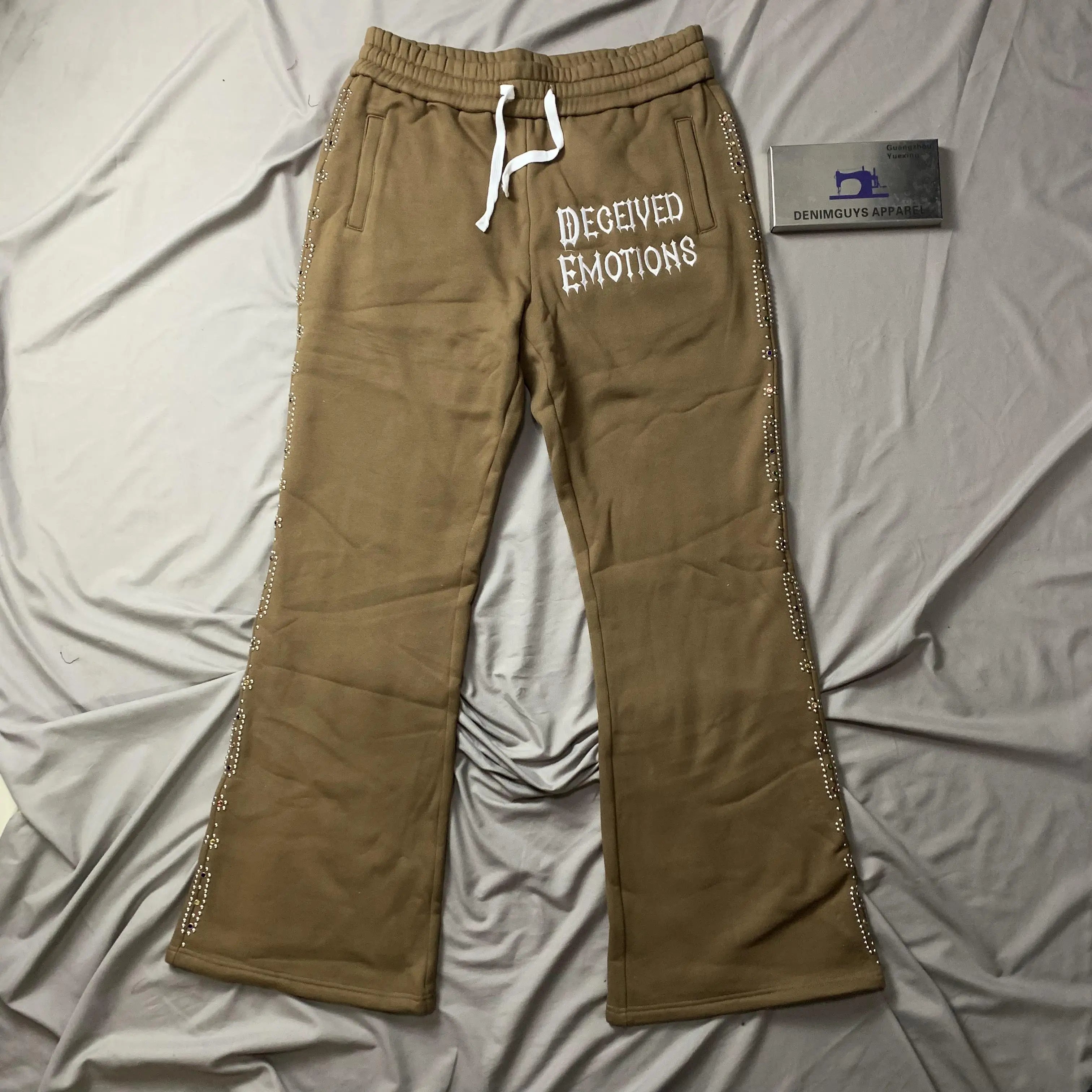 DENIMGUYS Custom Logo Sweat Pants Men's Women's SweatpantsJogger Flare Sweat Pants Men With Side Vintage Studs