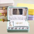 Large Capacity Double Zipper PU Leather Jewelry Box Simple Luxury Rectangle Jewelry Case for Earrings Necklaces