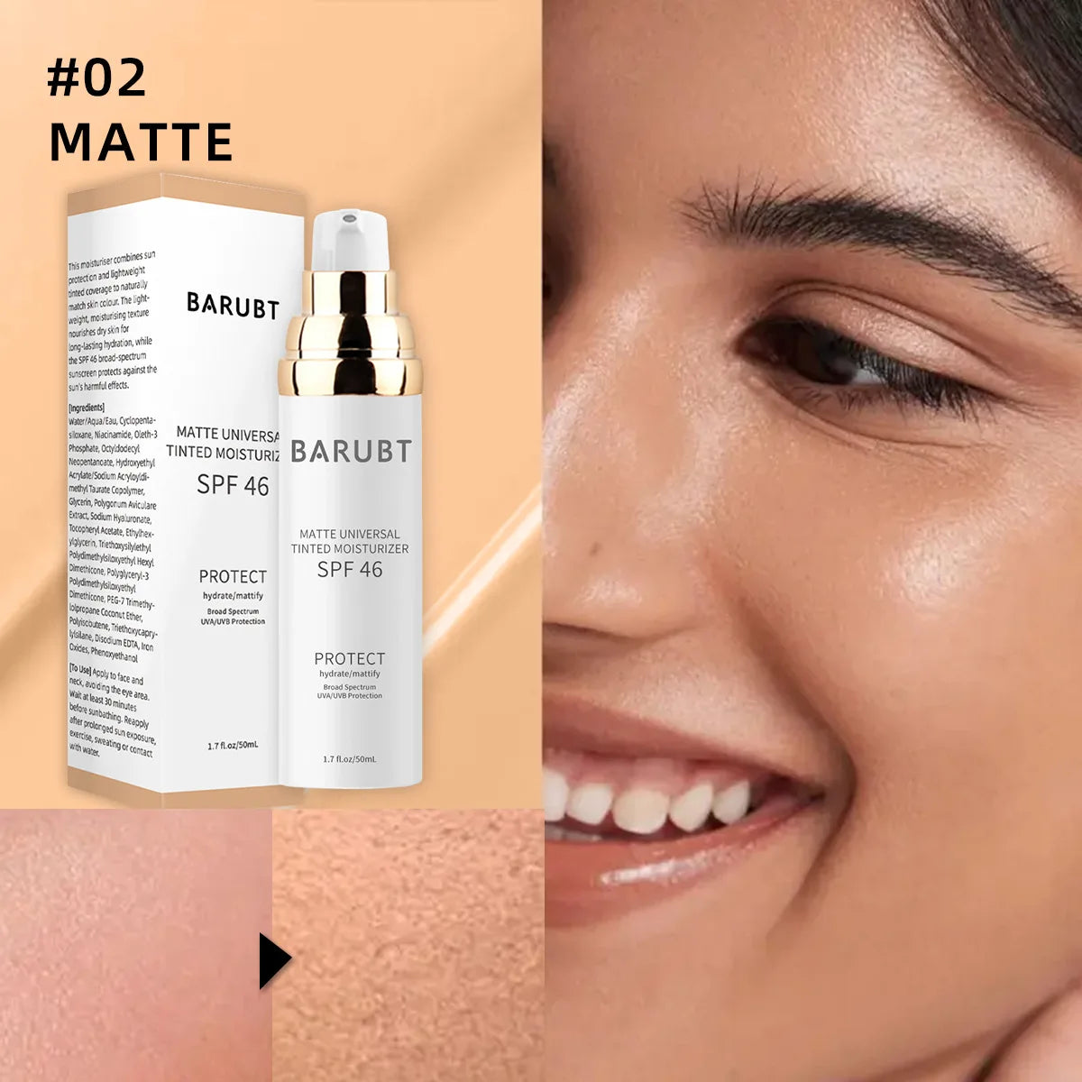 Wholesale Private Label Makeup Full Coverage Moisturizing Tinted Sunscreen Foundation with Spf
