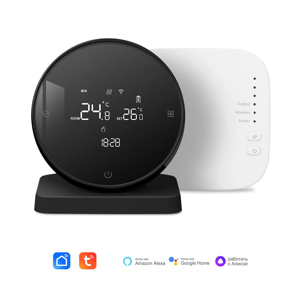 Beok New Arrive Battery Power Wireless RF Wifi Room Thermostat for Gas Boiler Heating System