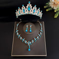 HP-690 Crystal Bridal Headband Set Rhinestone Tiara Crown Wedding Headpiece Earrings Jewelry for Girls and Women