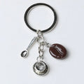 Wholesale Cross-border New Product Coffee Beans Coffee Cup Bell Key Creative Unique Coffee Key Chain Jewelry Gift Cafe Keychain