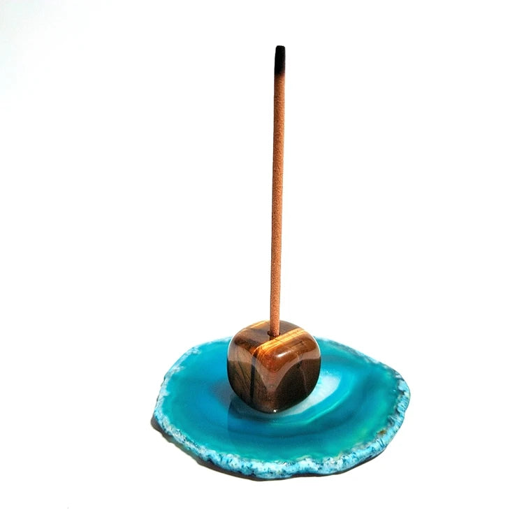 DIY Gemstones Popular Sell Jade Stone tiger Eye Cubes Shape Incense Holder Natural Crystal Incense Holder