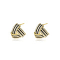Daidan Earrings Cubic Zirconia Sterling Silver Earrings Women Big Elegant Enamel Stud Triangle Earrings