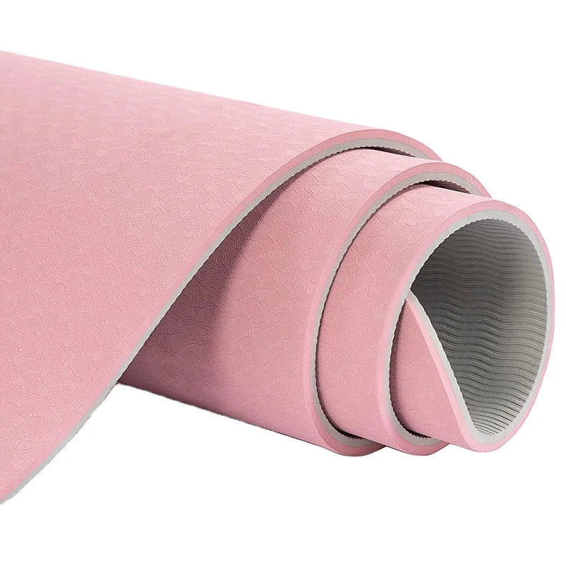 Exercise Mat with Carrying Strap Workout Mats for Home Pilates and Floor Exercises Eco-Friendly TPE Yogo Mat
