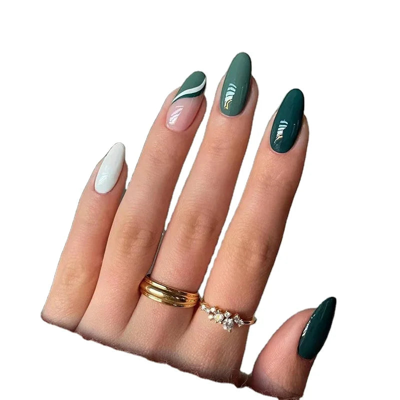 Wholesale Acrylic Almond Press on Nails False Nail Designer Press on Boxes Faux Ongles Artificial Nails Artificial Fingernails