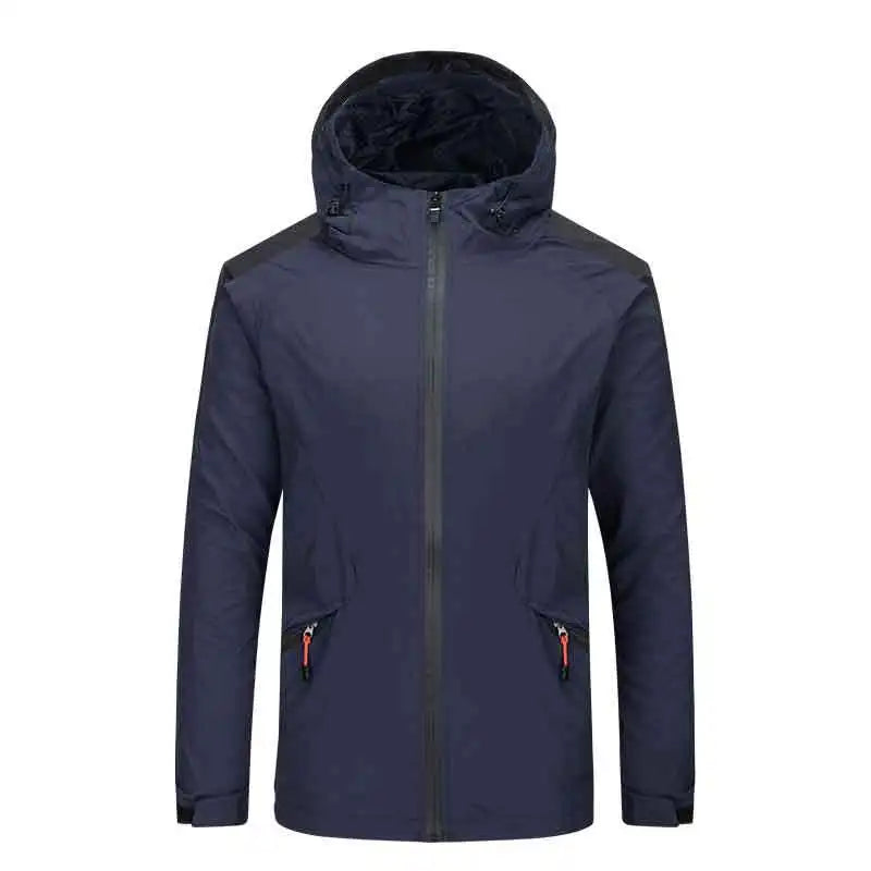 OEM Factory Autumn Breathable Plus Size Outdoor Lightweight Windbreaker Zipper Running Hooded Hard Shell Rain Jacket For Men
