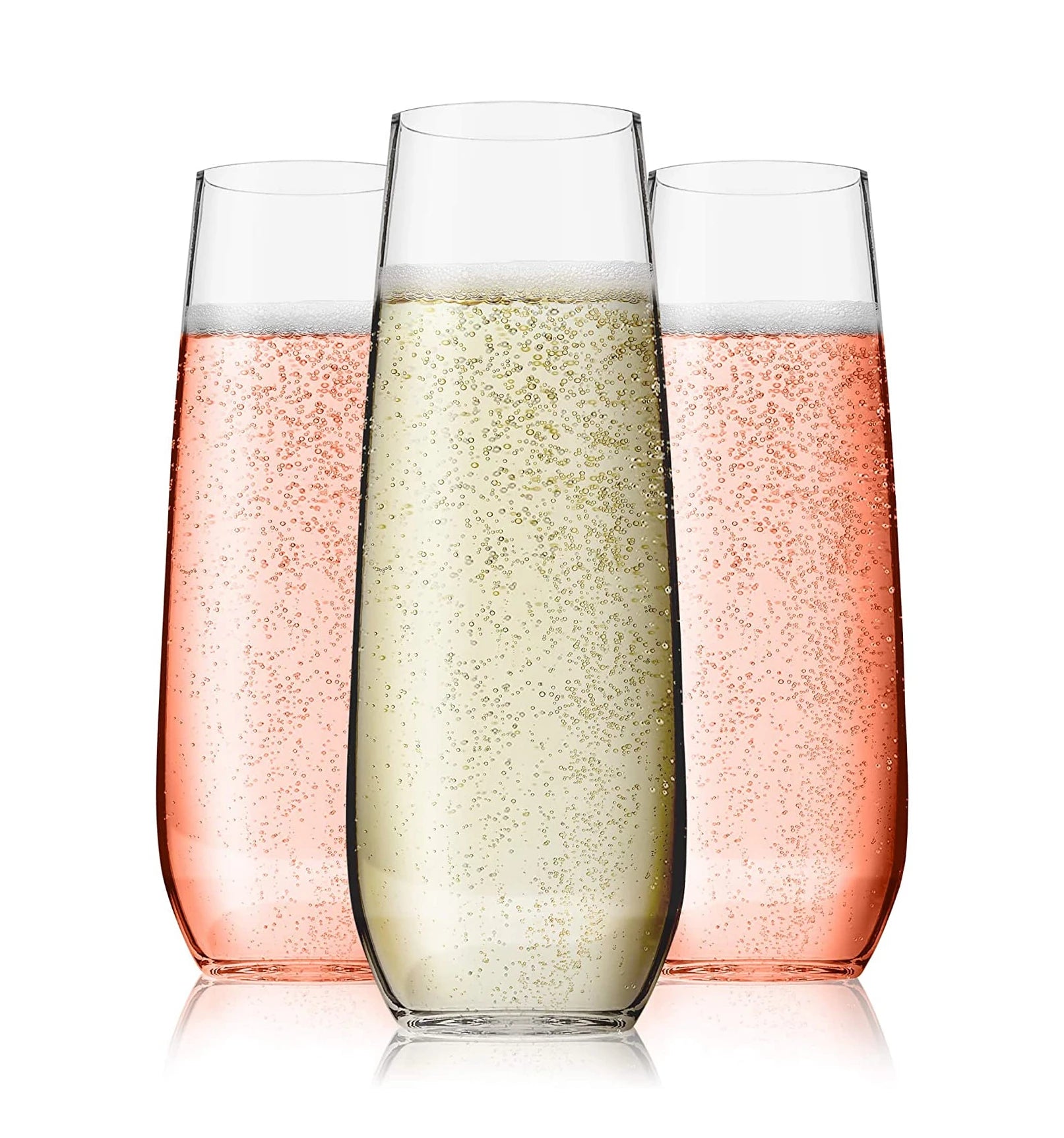 9oz Shatterproof Wedding champagne Flutes Made of Durable Premium Hard Recyclable clear Plastic BPA-Free Not Dishwasher Safe